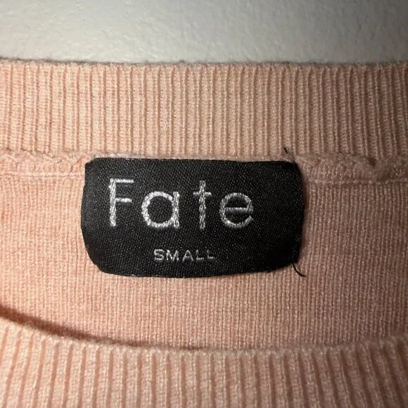 Fate Lace Sleeve Sweater Size S Blush Knit Romantic Top - Picture 5 of 7